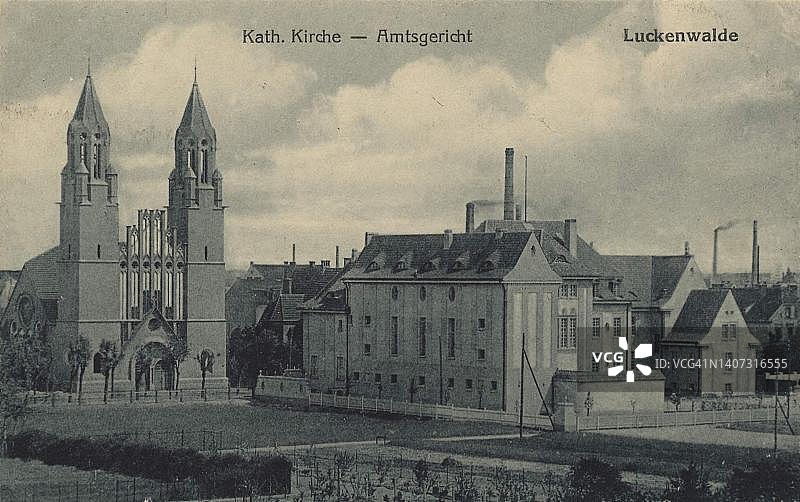 卢肯瓦尔德地区法院和天主教堂图片素材