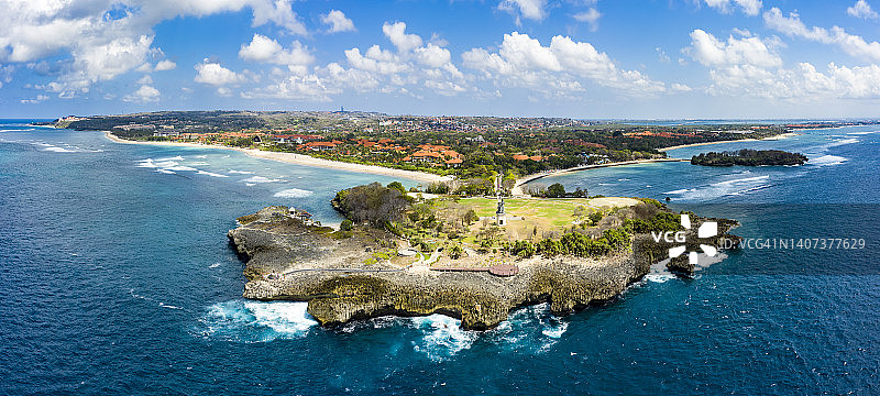 鸟瞰巴厘岛努沙杜瓦海滩图片素材