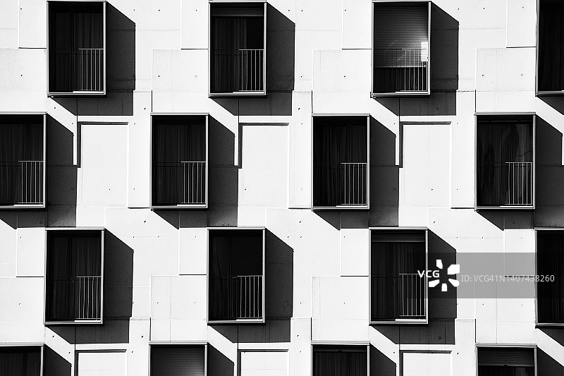 法国波尔多黑白建筑外立面图片素材