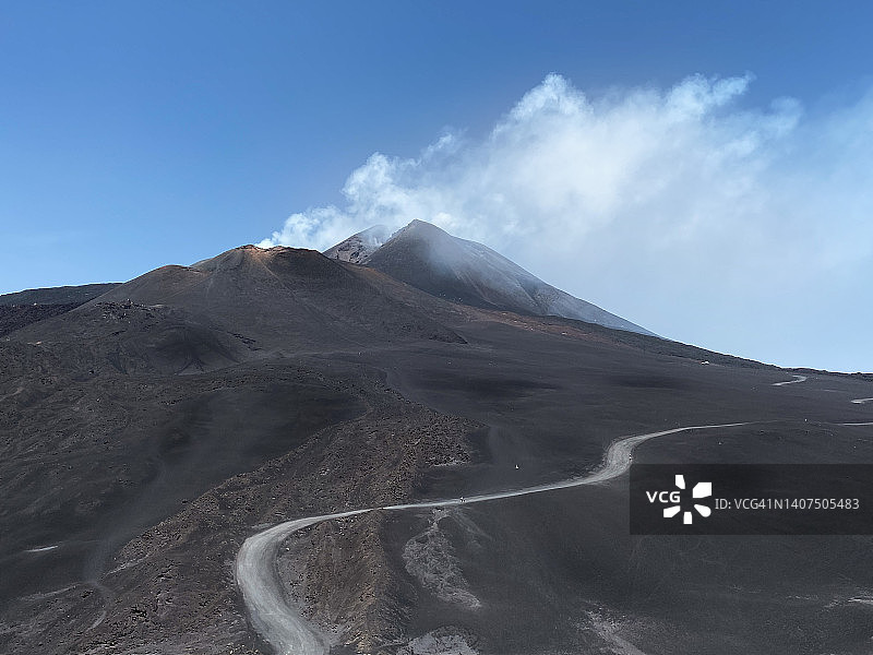 阳光明媚的埃特纳火山 | 意大利西西里岛图片素材