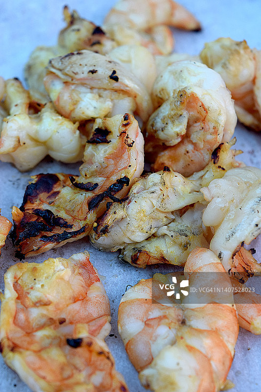 烤大虾特写图片素材