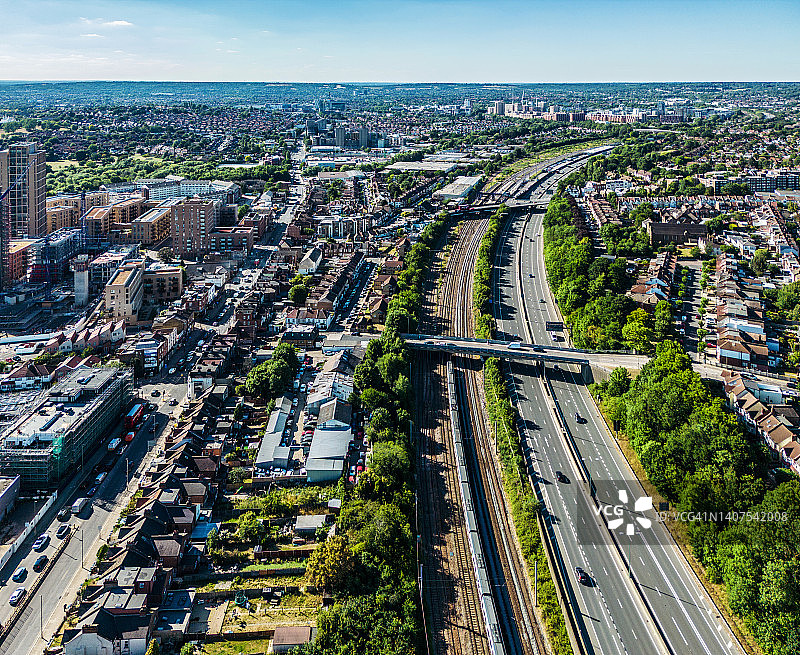从无人机视角看伦敦图片素材