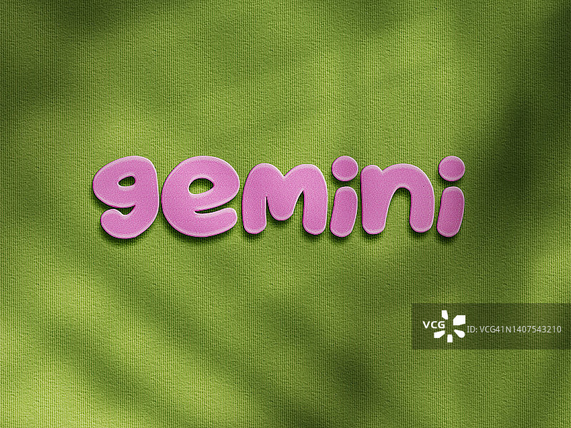 粉色3D双子座符号图片素材