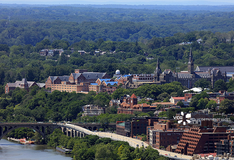 美国华盛顿特区乔治城鸟瞰图图片素材