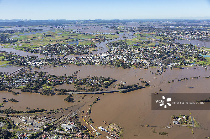 2022年7月梅特兰洪水航拍图片素材