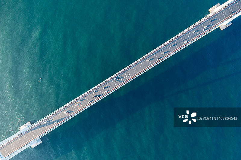 跨海大桥航拍视角图片素材