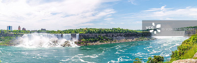 加拿大一侧尼亚加拉瀑布全景图片素材