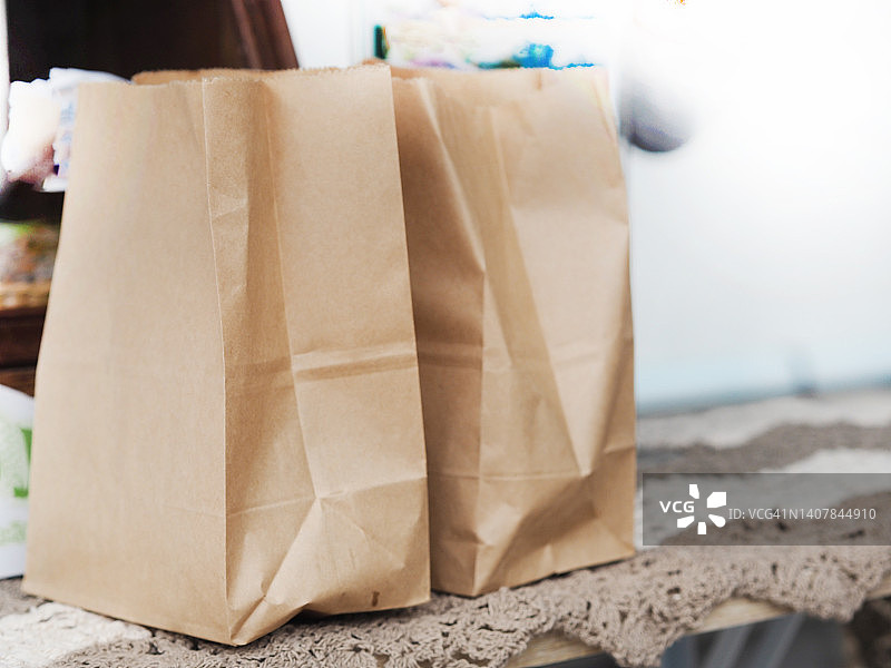 产品用棕色纸袋图片素材