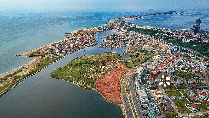 从上方看罗安达天际线图片素材