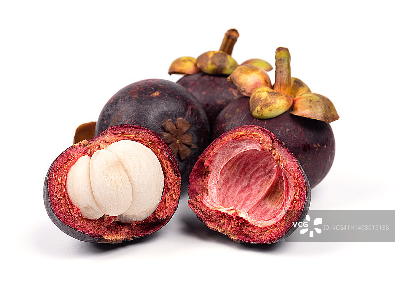 白色背景上的山竹果图片素材