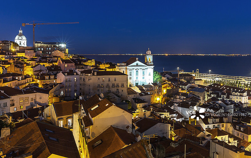 里斯本老城区和圣维森特外观教堂（葡萄牙）图片素材