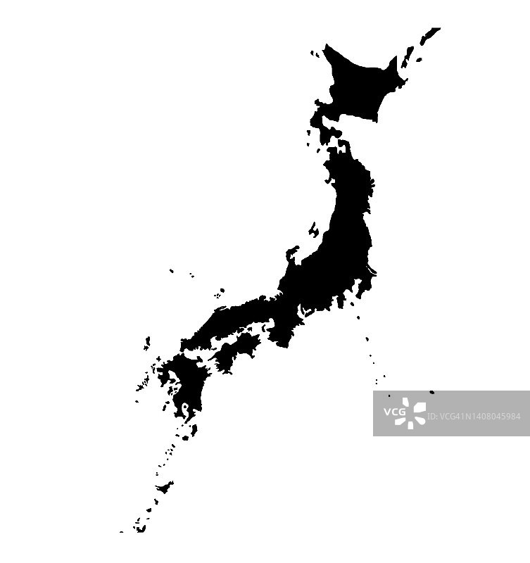 日本岛屿轮廓地图图片素材