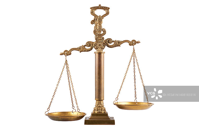 白色背景上孤立的复古华丽秤图片素材
