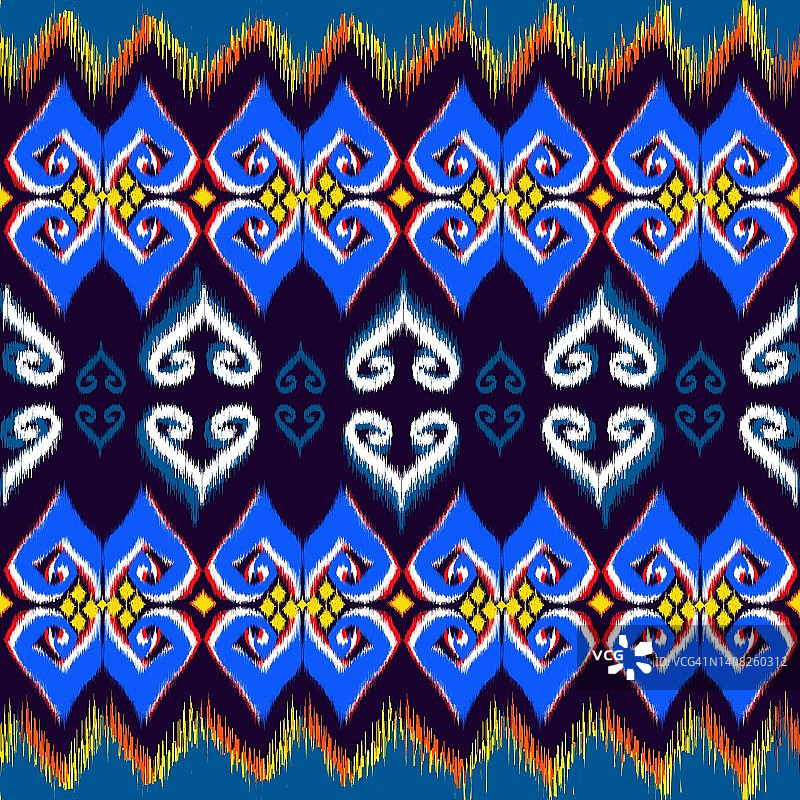 传统伊卡特面料图案图片素材