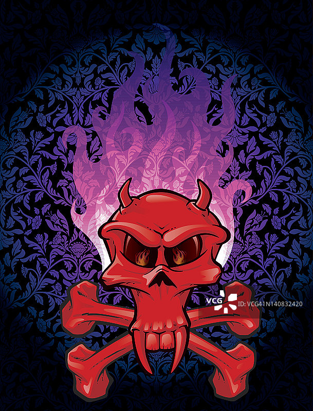 燃烧的恶魔骷髅图片素材