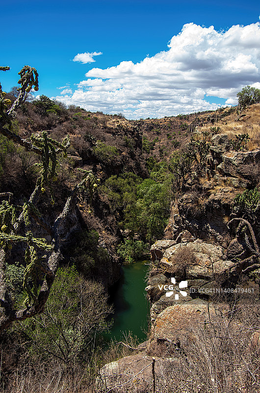 圣米格尔德阿连德，瓜纳华托，El Charco del Ingenio自然保护区峡谷中的El Charco del Chan图片素材