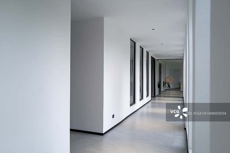 白色混凝土墙三维走廊图片素材