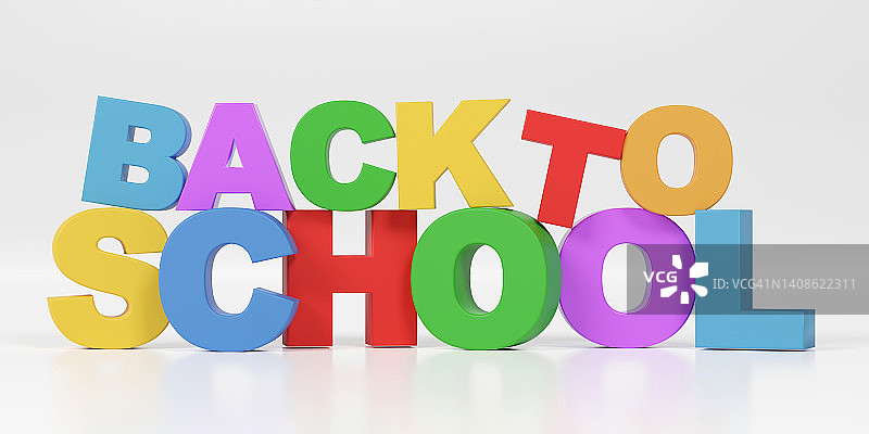 3D返校季文本白色背景渲染图片素材
