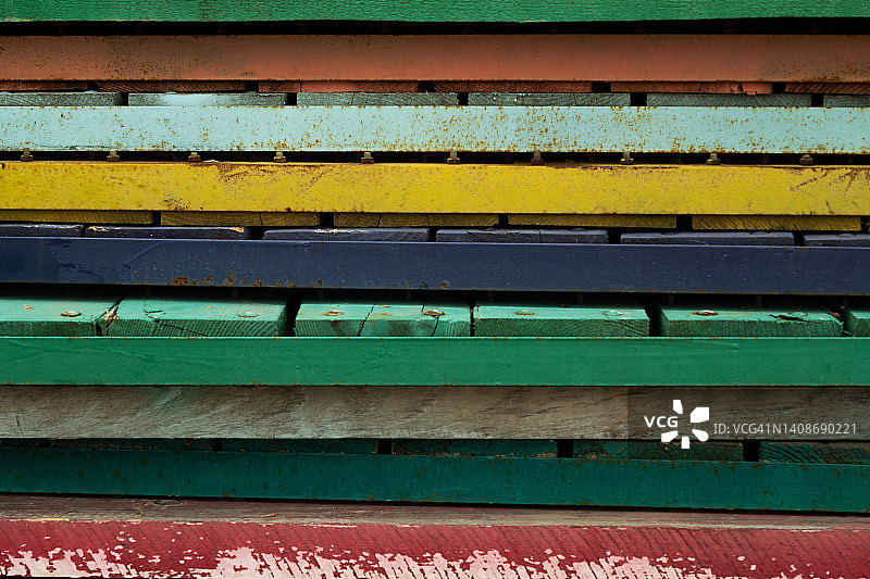 带结的老旧彩色木板纹理背景图片素材