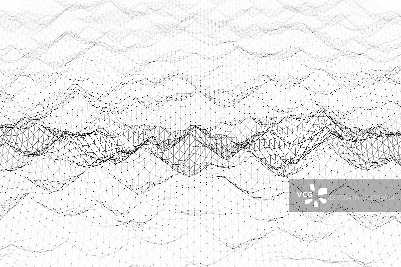 抽象几何数字网络连接波图片素材