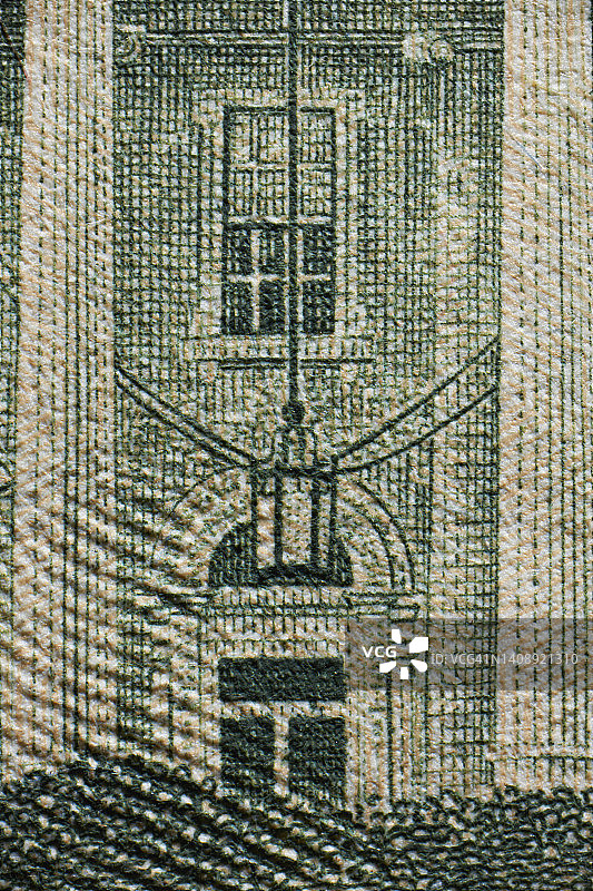 二十美元背面白宫微距拍摄图片素材