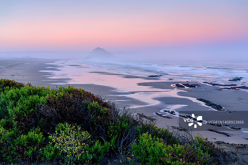 北莫罗海滩黎明暮光图片素材