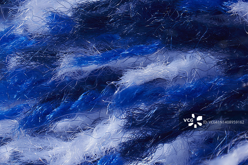 蓝白羊毛纤维微距照片图片素材