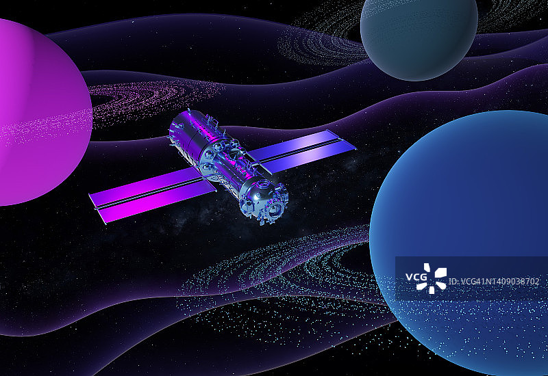 带有卫星的各种行星图片素材