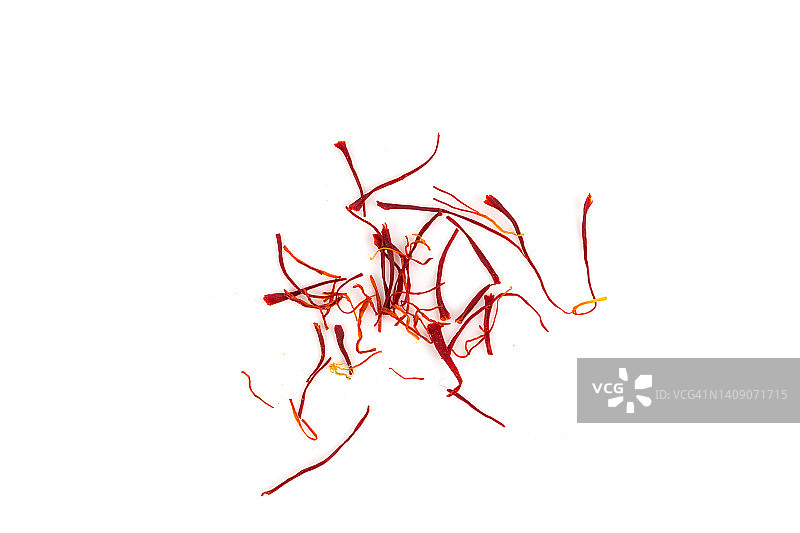 分离的干燥藏红花香料图片素材