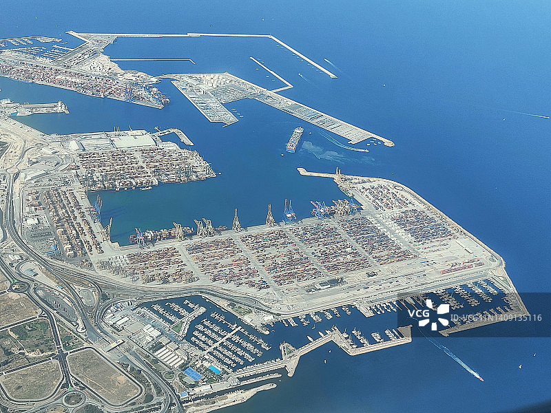 瓦伦西亚港口鸟瞰图图片素材