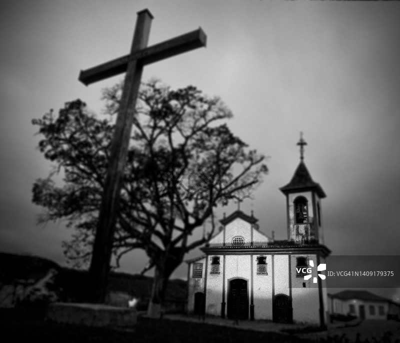 罗萨里奥圣母教堂，迪亚曼蒂纳，米纳斯吉拉斯州，巴西图片素材