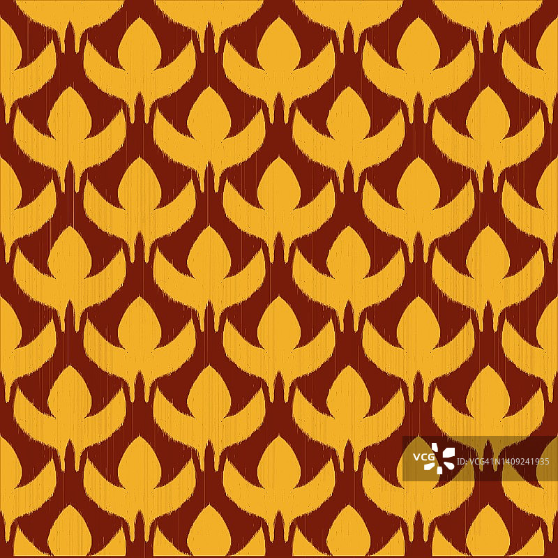 金色传统伊卡特花纹图片素材