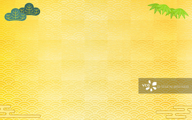 松竹金箔日式背景图片素材