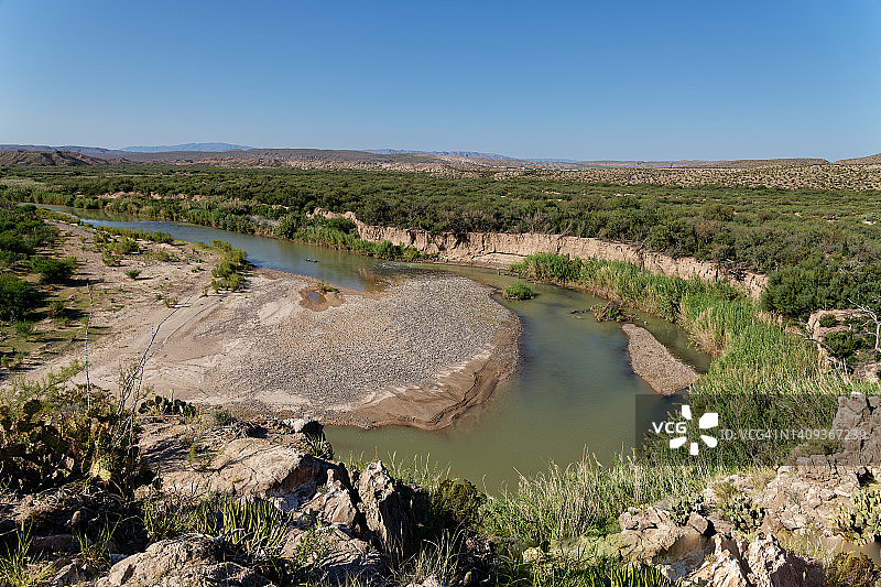 大弯国家公园里奥格兰德河的弯曲和边界图片素材