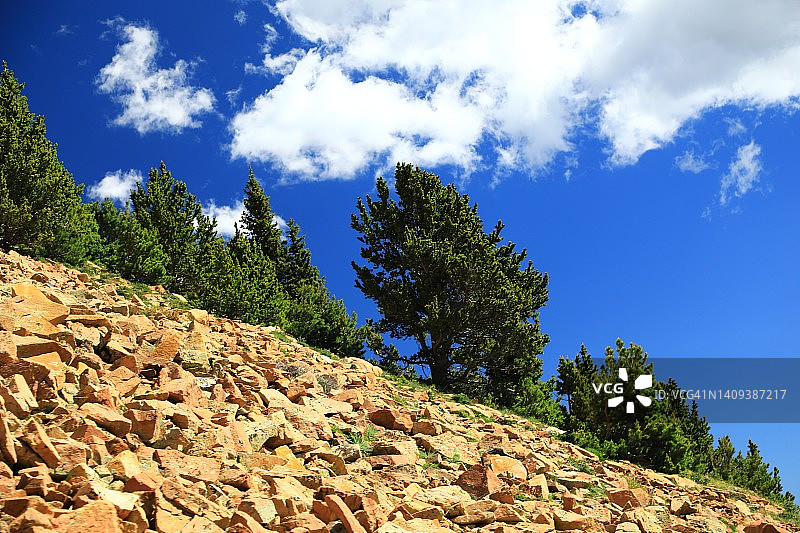 派克峰山的陡峭斜坡图片素材