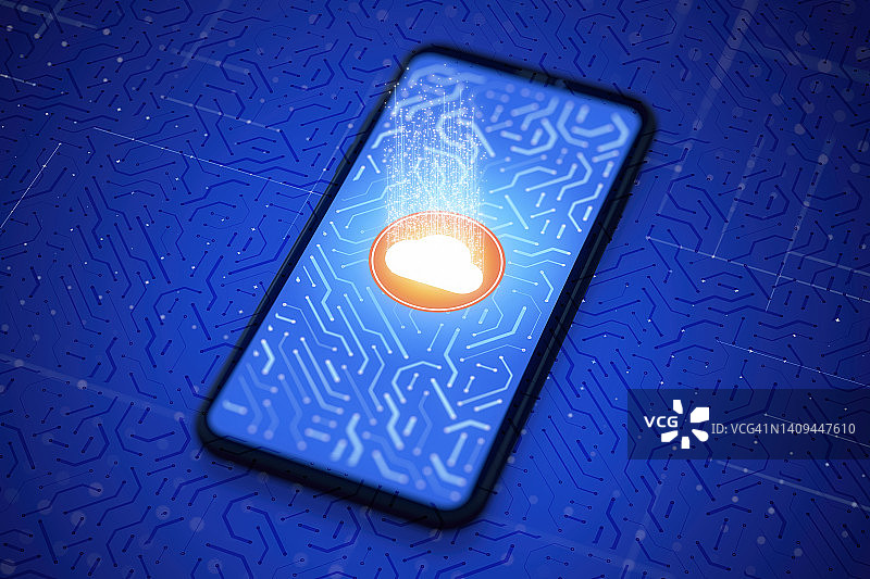 手机上的云存储或云计算图片素材