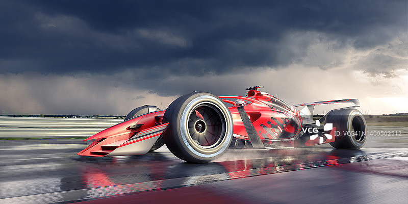 赛道上高速行驶的赛车图片素材