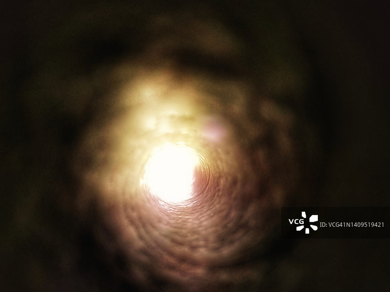 隧道尽头的光纹理概念图片素材