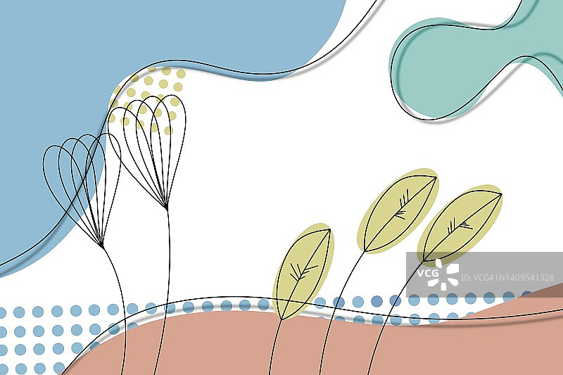 花卉图案背景模板，带复制空间图片素材