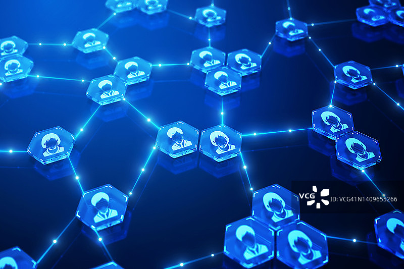 通过数据连接的人际网络图片素材