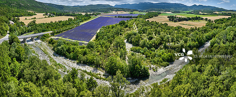 法国德龙省普罗旺斯的薰衣草田图片素材