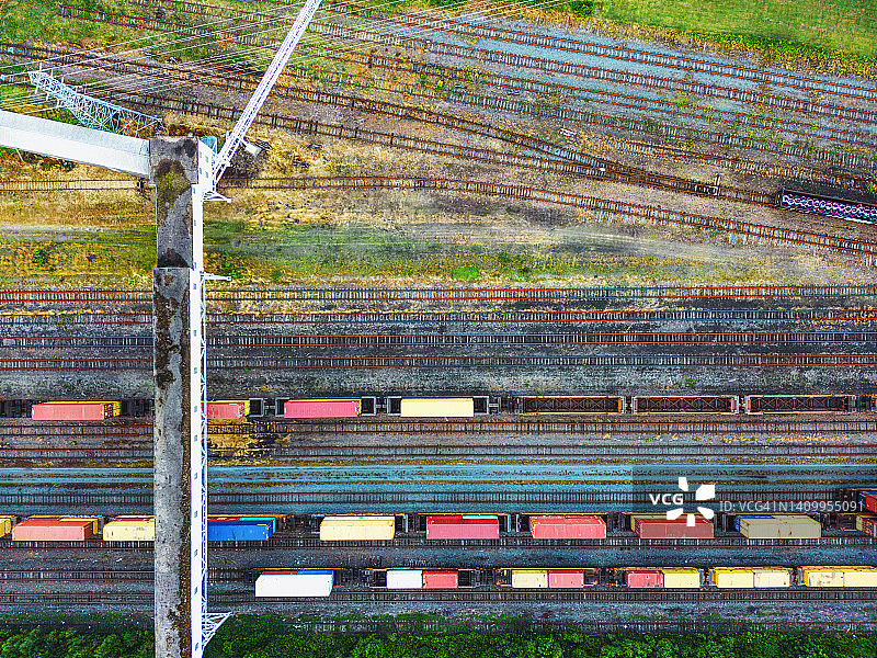 铁路货场鸟瞰图图片素材