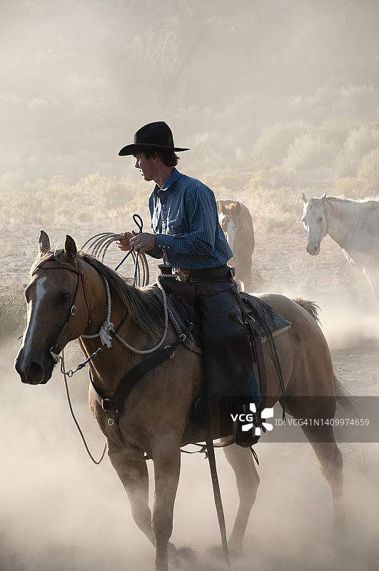 骑马放牧图片素材