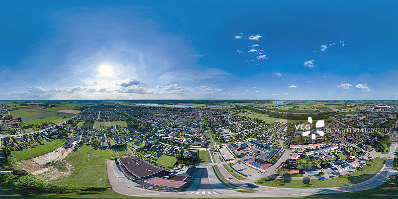 荷兰海特伦村360度全景航拍图片素材