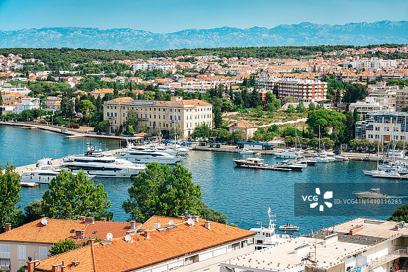 克罗地亚扎达尔和码头城市风光图片素材