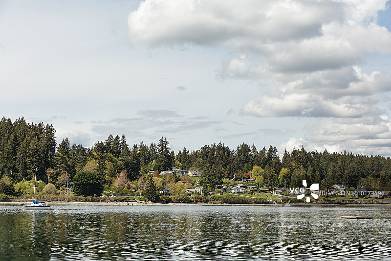 太平洋西北部华盛顿州莱克贝的卡尔海湾东侧景色图片素材