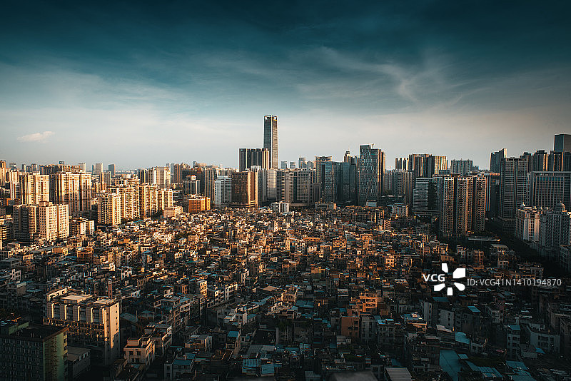 广州市中心鸟瞰图图片素材