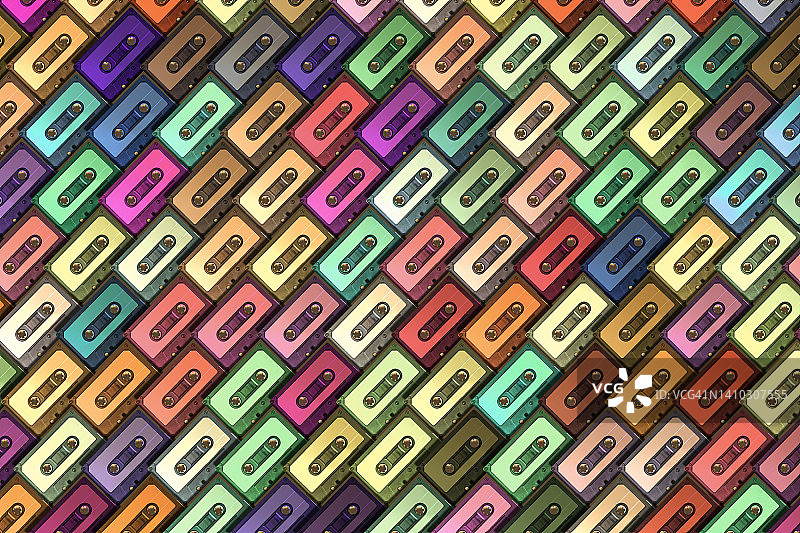 彩色复古磁带图案图片素材