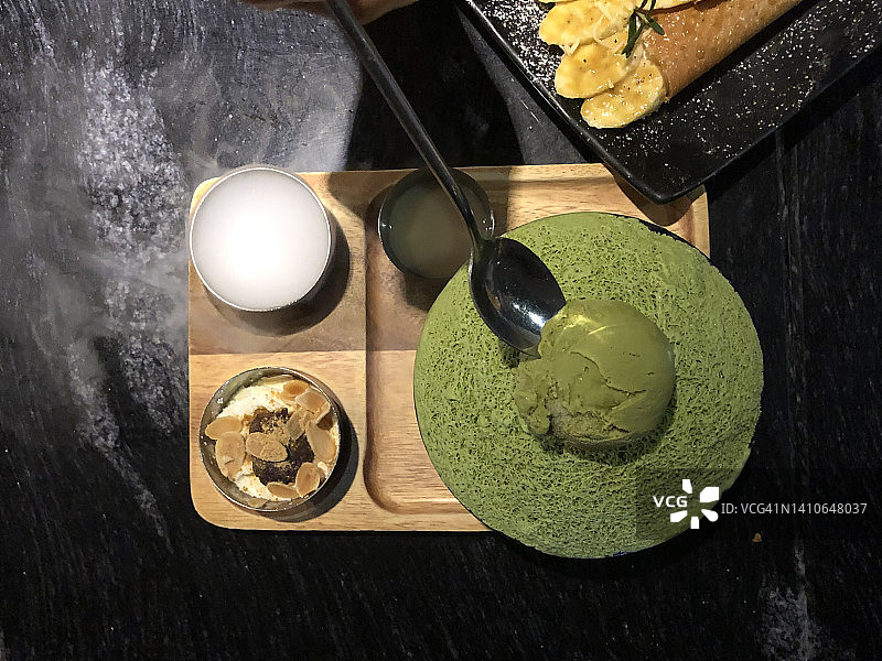 绿茶冰沙甜点图片素材