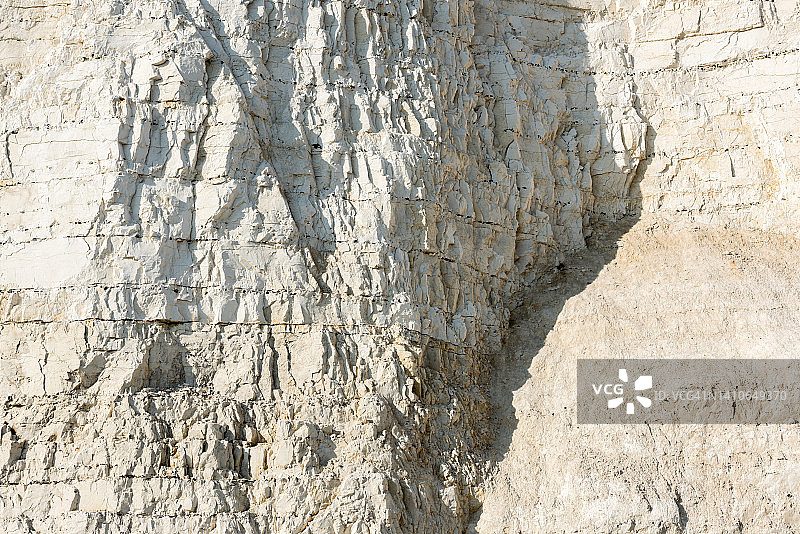 英国东萨塞克斯七姐妹悬崖的白垩岩面特写图片素材